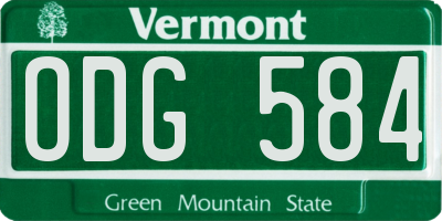 VT license plate ODG584