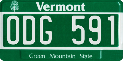 VT license plate ODG591