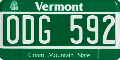 VT license plate ODG592