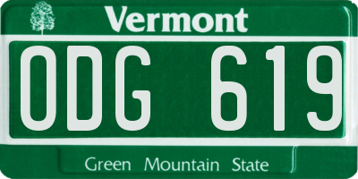 VT license plate ODG619