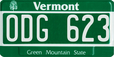 VT license plate ODG623
