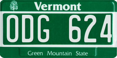 VT license plate ODG624