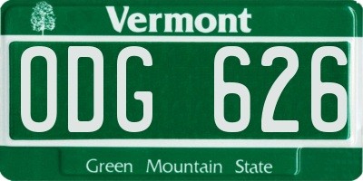 VT license plate ODG626