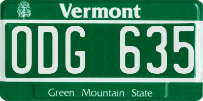 VT license plate ODG635