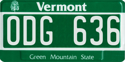 VT license plate ODG636
