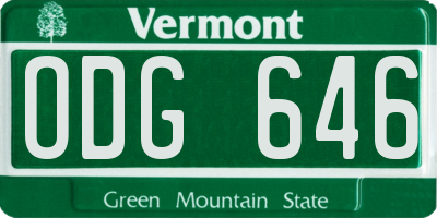 VT license plate ODG646