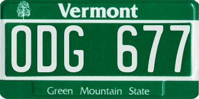 VT license plate ODG677