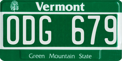 VT license plate ODG679