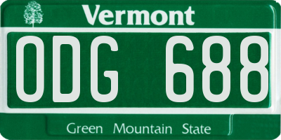 VT license plate ODG688