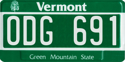 VT license plate ODG691