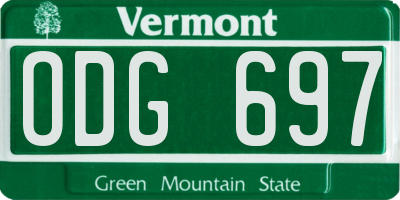 VT license plate ODG697