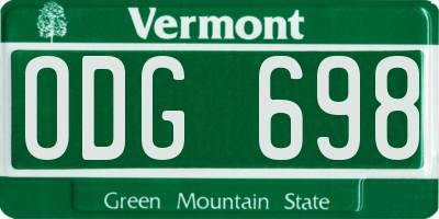 VT license plate ODG698