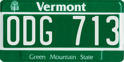 VT license plate ODG713