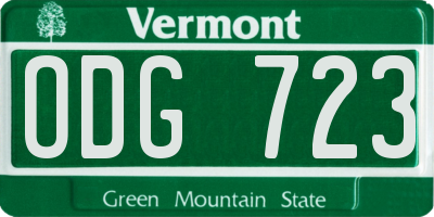 VT license plate ODG723