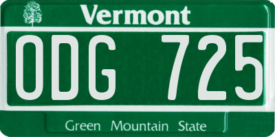 VT license plate ODG725