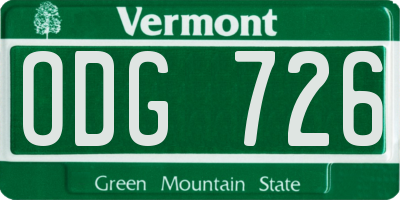 VT license plate ODG726