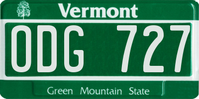VT license plate ODG727