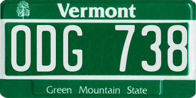 VT license plate ODG738