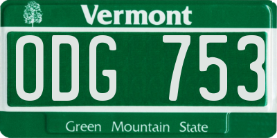 VT license plate ODG753