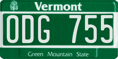VT license plate ODG755
