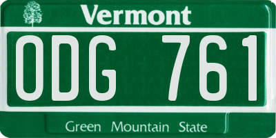 VT license plate ODG761