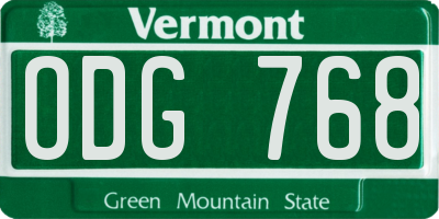 VT license plate ODG768