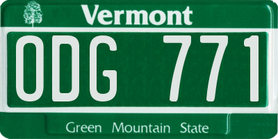 VT license plate ODG771