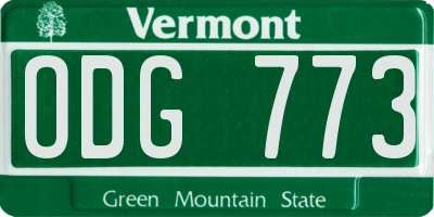 VT license plate ODG773