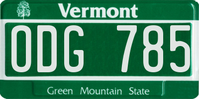 VT license plate ODG785