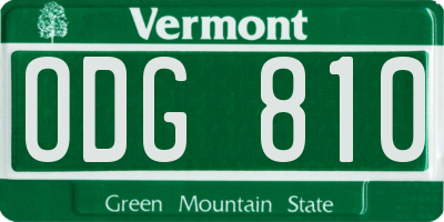 VT license plate ODG810