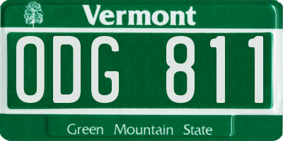 VT license plate ODG811