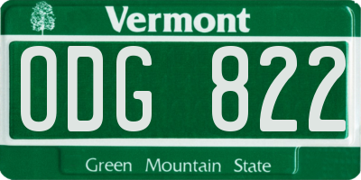 VT license plate ODG822