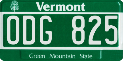 VT license plate ODG825
