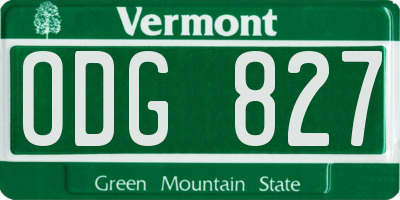 VT license plate ODG827