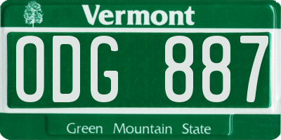 VT license plate ODG887