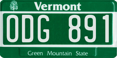 VT license plate ODG891