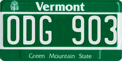 VT license plate ODG903