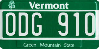 VT license plate ODG910