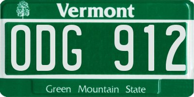 VT license plate ODG912