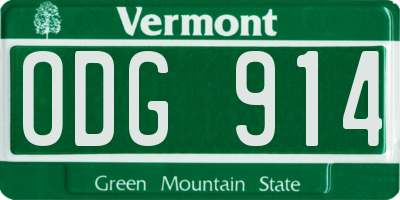 VT license plate ODG914