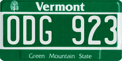VT license plate ODG923
