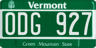 VT license plate ODG927