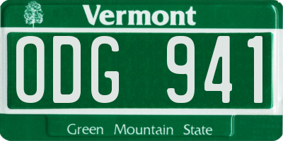 VT license plate ODG941