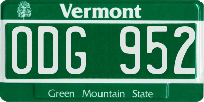 VT license plate ODG952