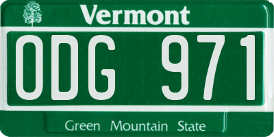 VT license plate ODG971