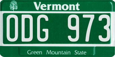 VT license plate ODG973