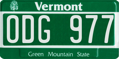VT license plate ODG977