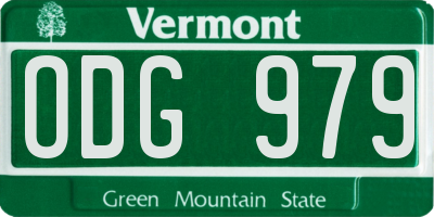 VT license plate ODG979