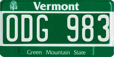 VT license plate ODG983