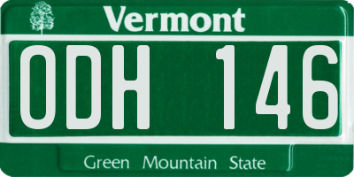 VT license plate ODH146